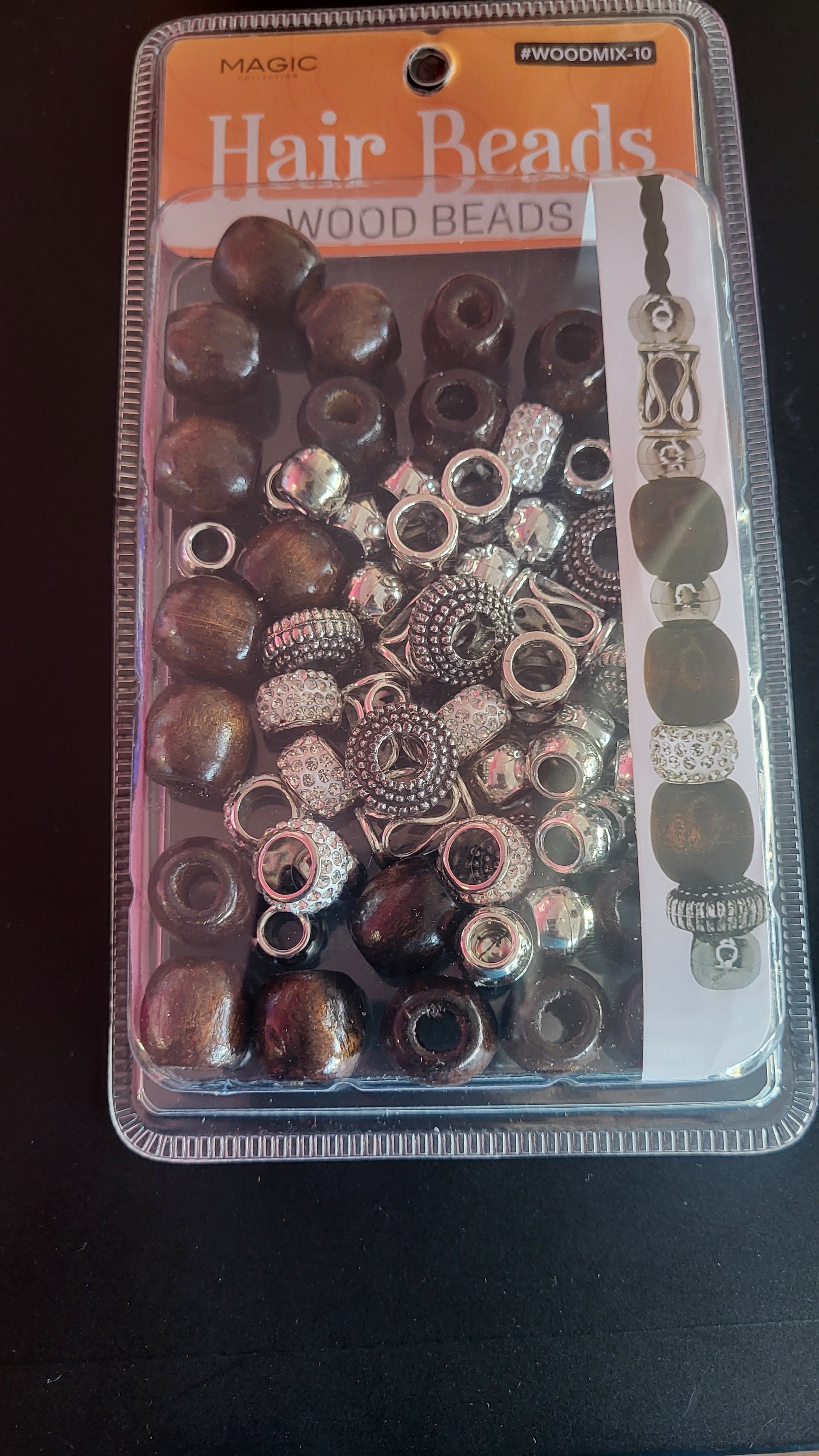 Magic Hair Beads Wood Mix