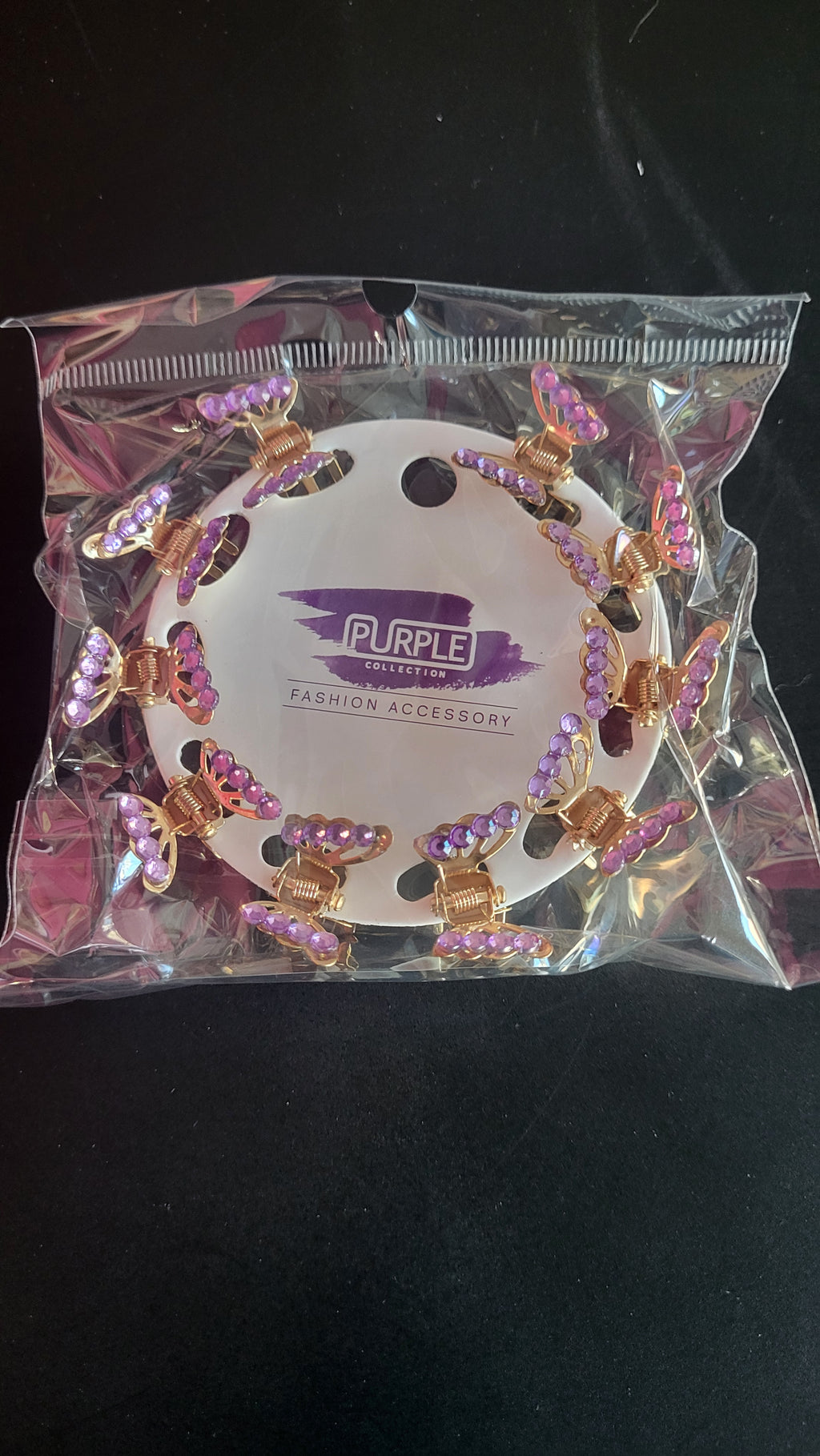 Purple Collection Butterfly Hair Clips
