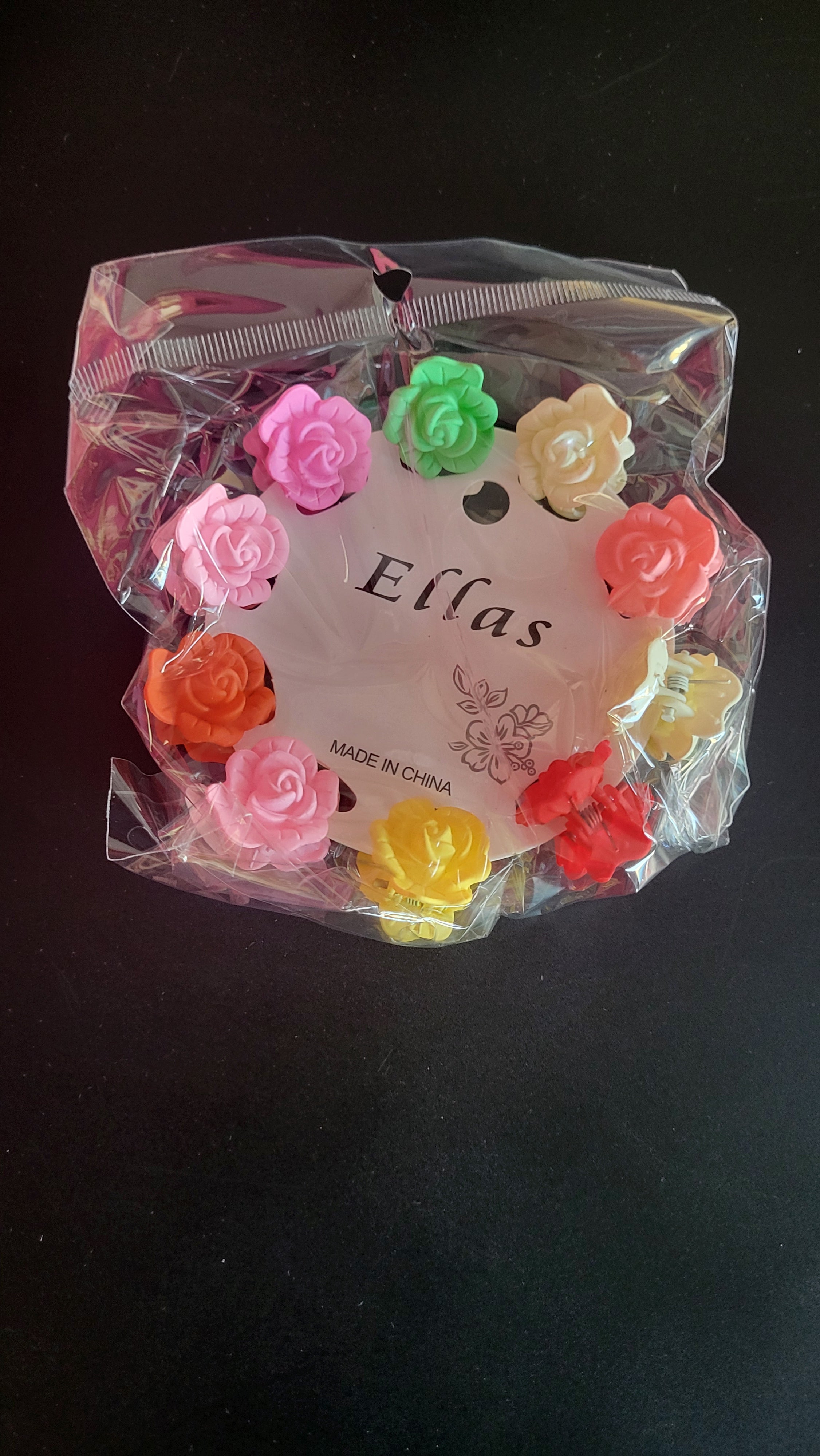 Ellas Colorful Rose Hair Clips