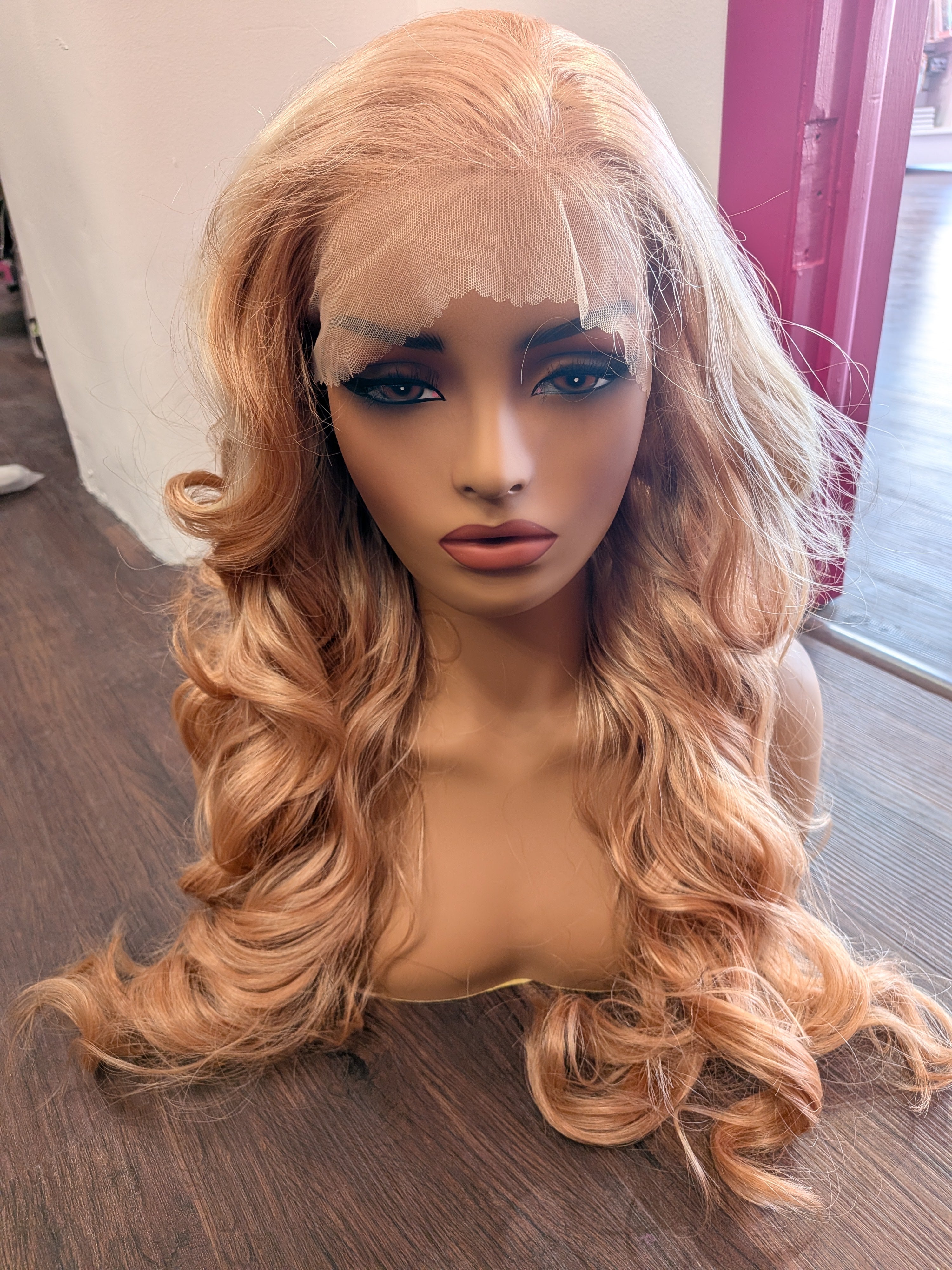 Blonde Wavy Lace Front Wig (W05YJD)