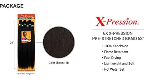 Sensationnel X-Pression Pre-Stretched Braid 58 in 1-PACK