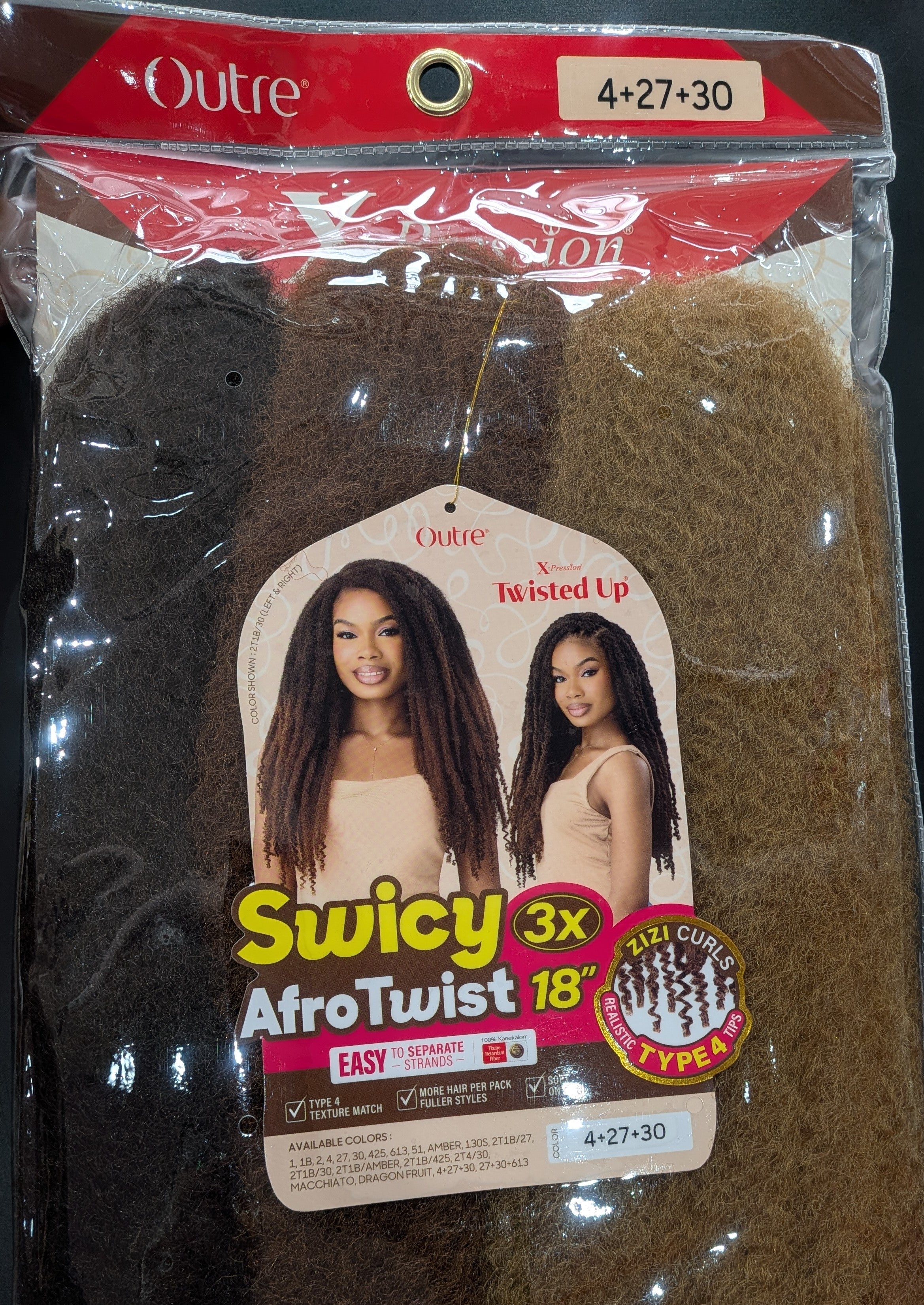 Outre Swicy Afro twist Hair 18"
#4-27-30