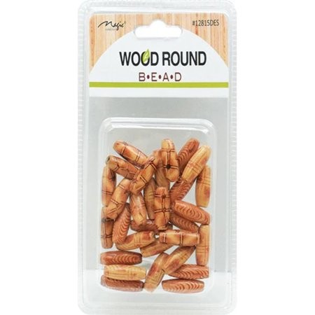 Wood Round Hair Bead Assorted - Magic Collection