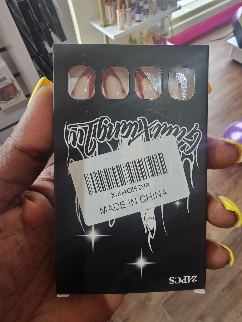 Red French Tip False Nails