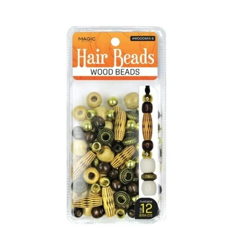 Hair Beads Wood Beads MIX-6 Magic Collection