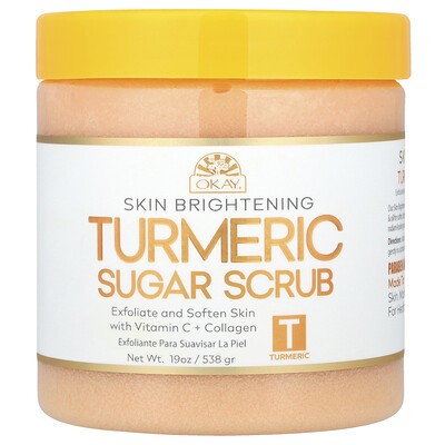 Okay Pure Naturals Turmeric Sugar Scrub 19oz Skin Brightening