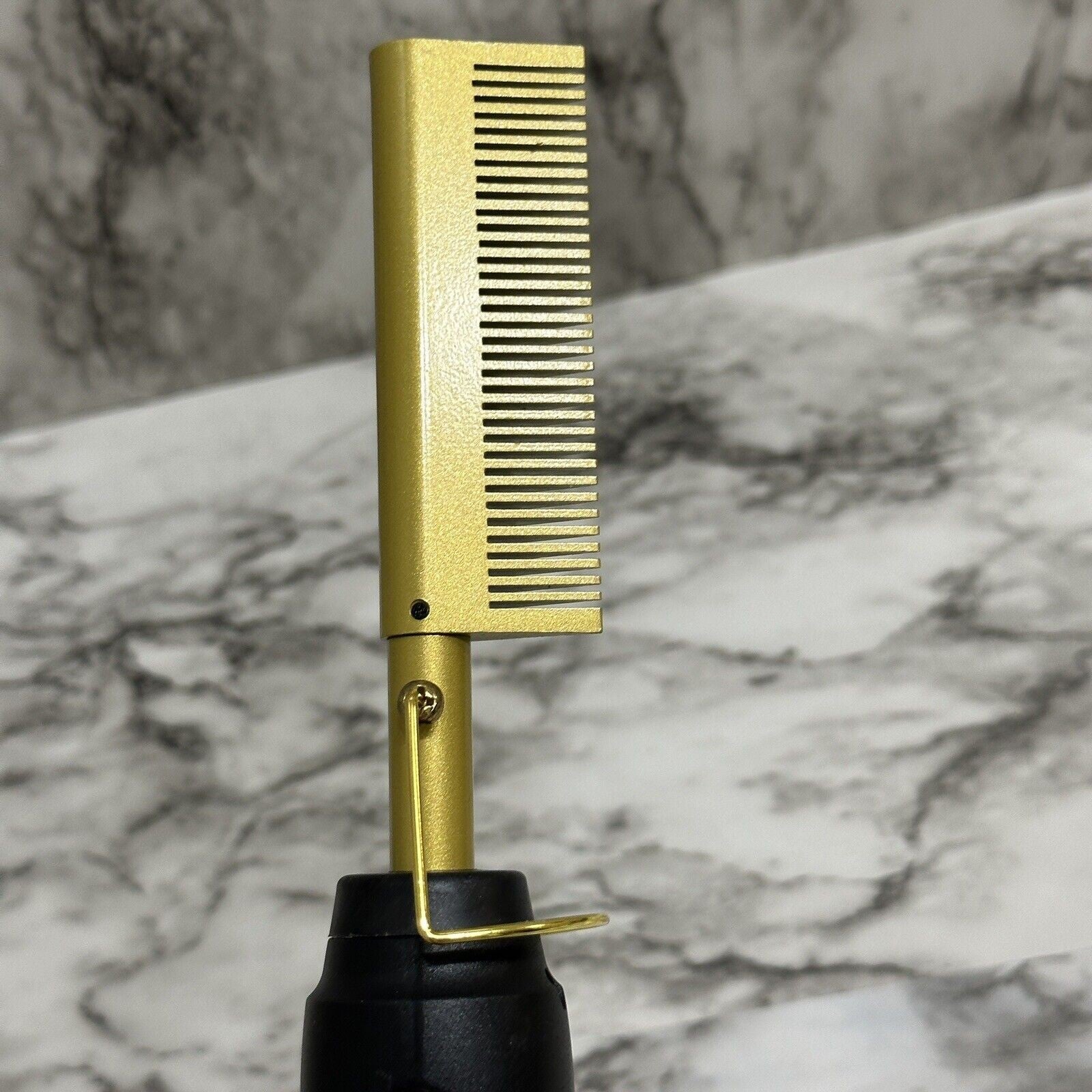 Hair Straightening Brush, US Plug, Gold Ceramic, Temperature Control