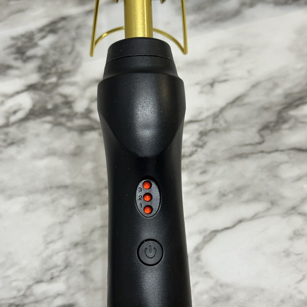Hair Straightening Brush, US Plug, Gold Ceramic, Temperature Control