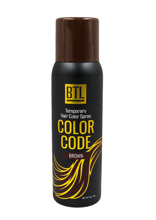 BTL Color Code Temporary Hair Color Spray Brown 3 Oz