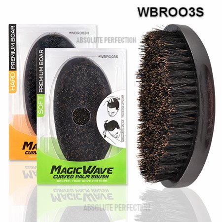Black Ice Magic Wave Curved Palm Barber Brush 5.25''