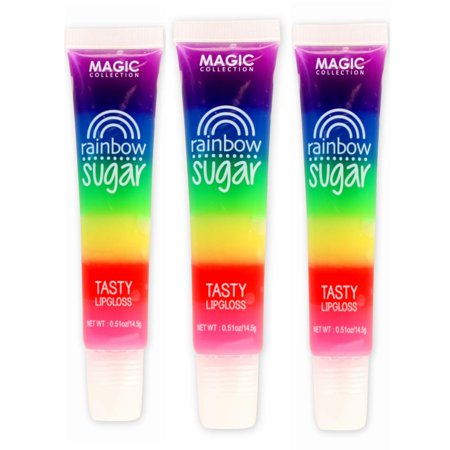 Magie 3 Pcs Rainbow Color Sugar Lipgloss