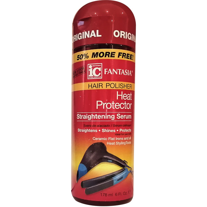 Fantasia Hair Polisher Heat Protector Straightening Serum, 6 oz