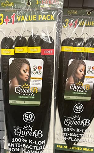 Generic Urban Beauty Queen B Braiding Hair Pack of 3 Jet Black