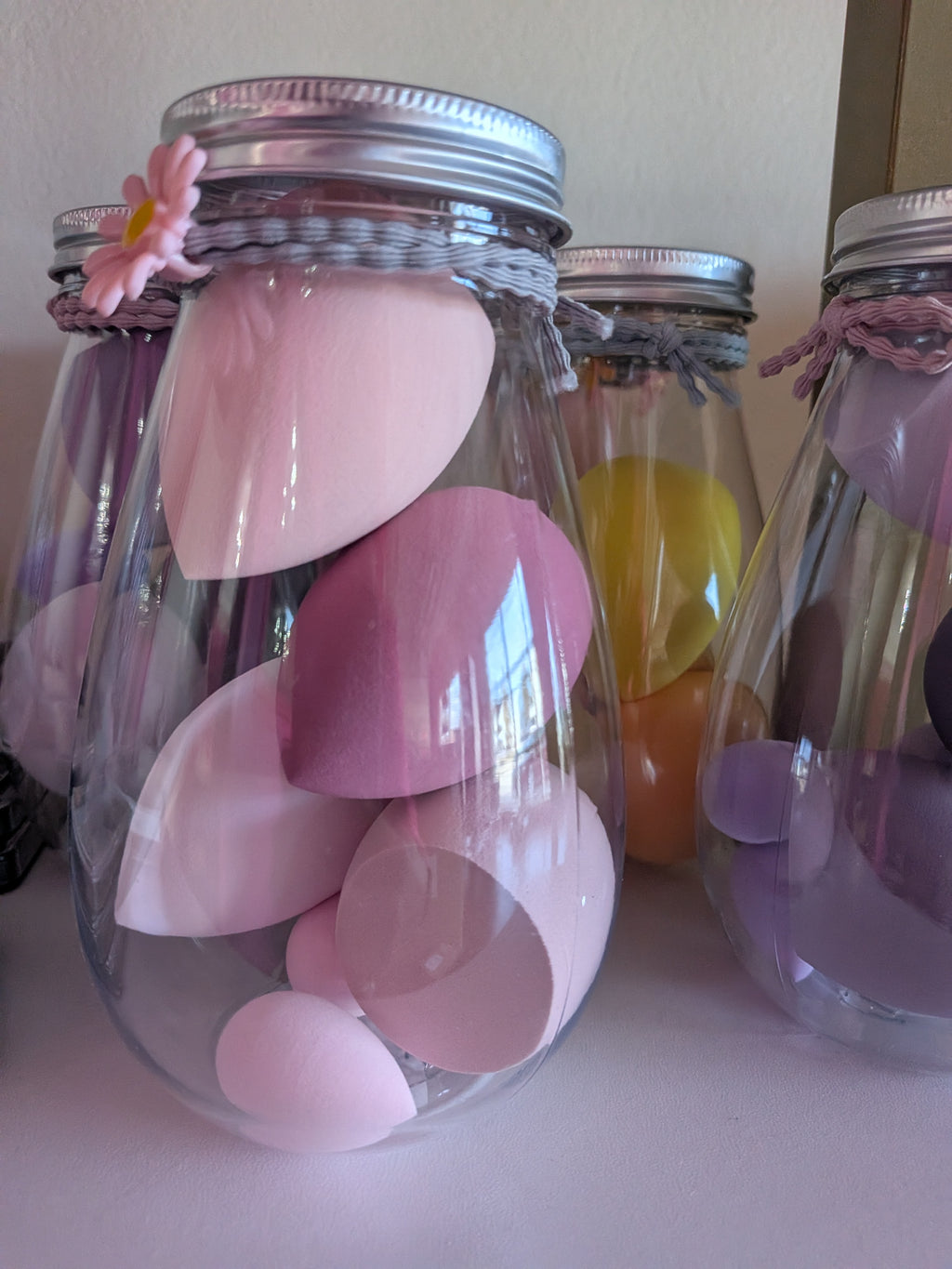 Makeup Sponge Jar Set