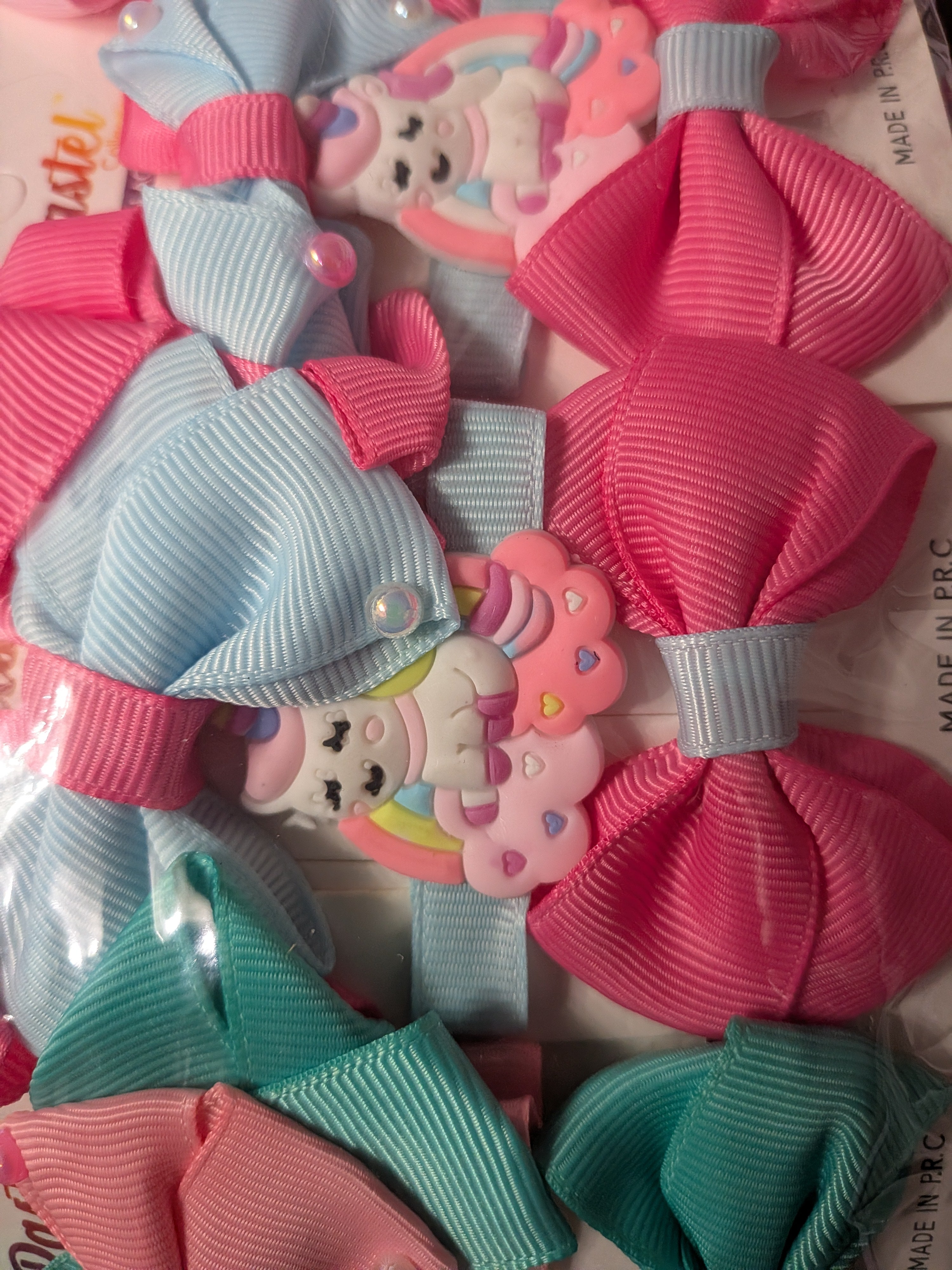 Unicorn Rainbow Hair Bows Set