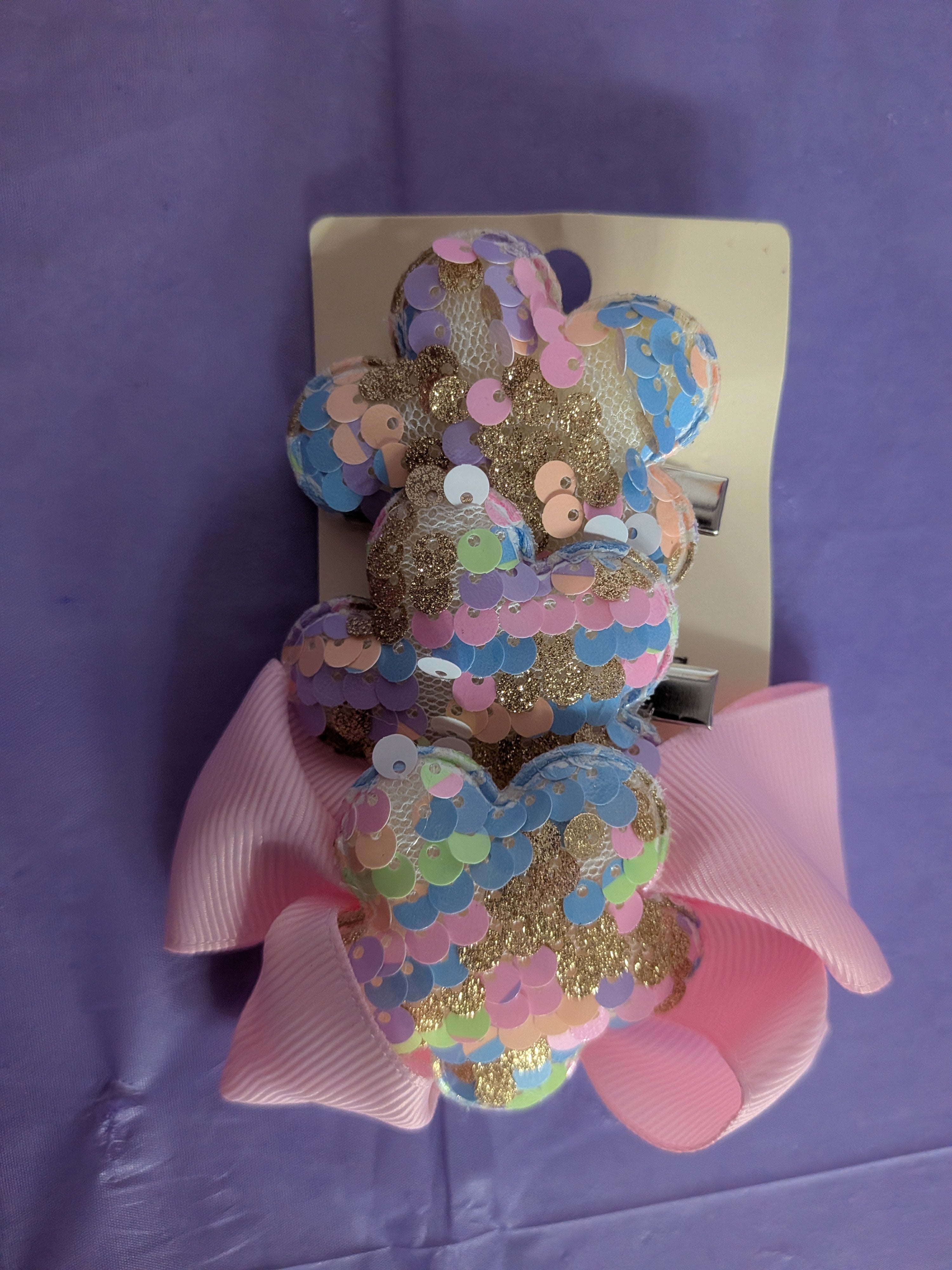 Sequin Bear Hair Clip Set