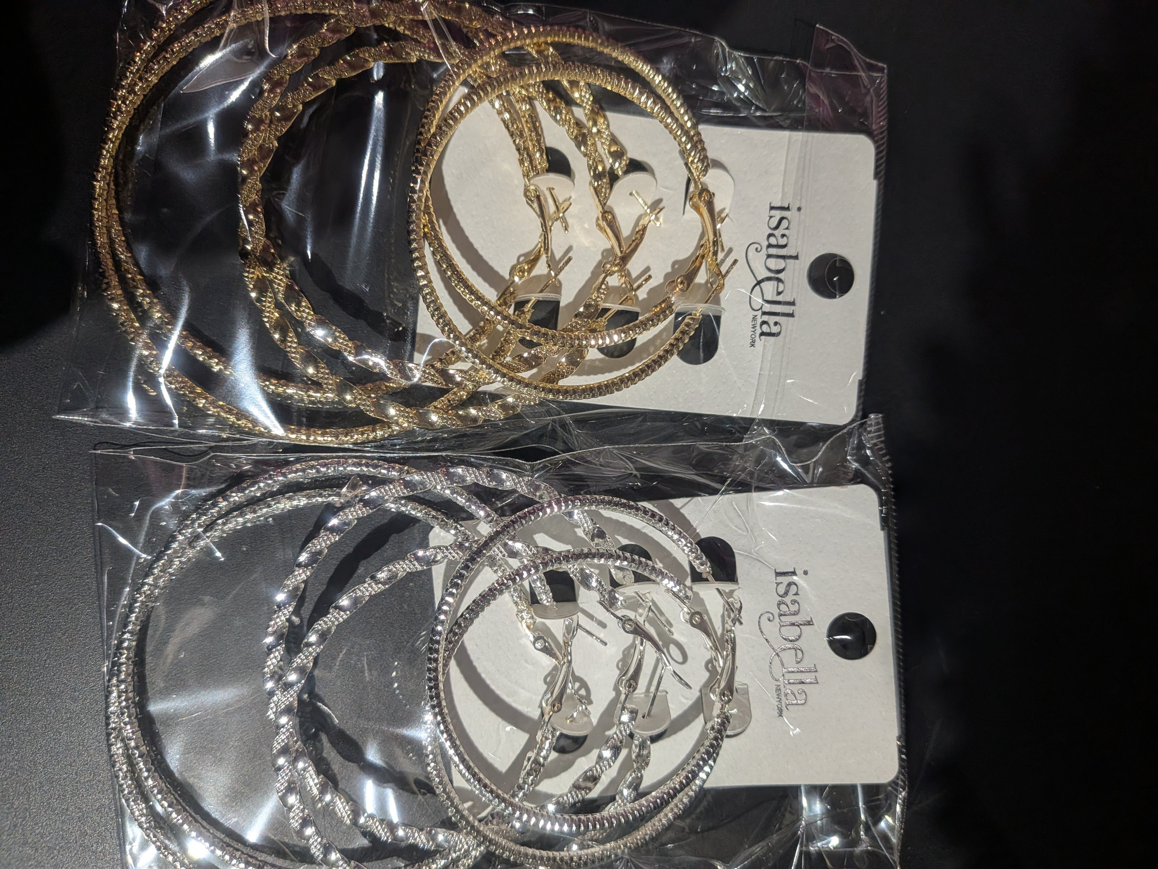 Isabella Textured Hoop Earrings Set