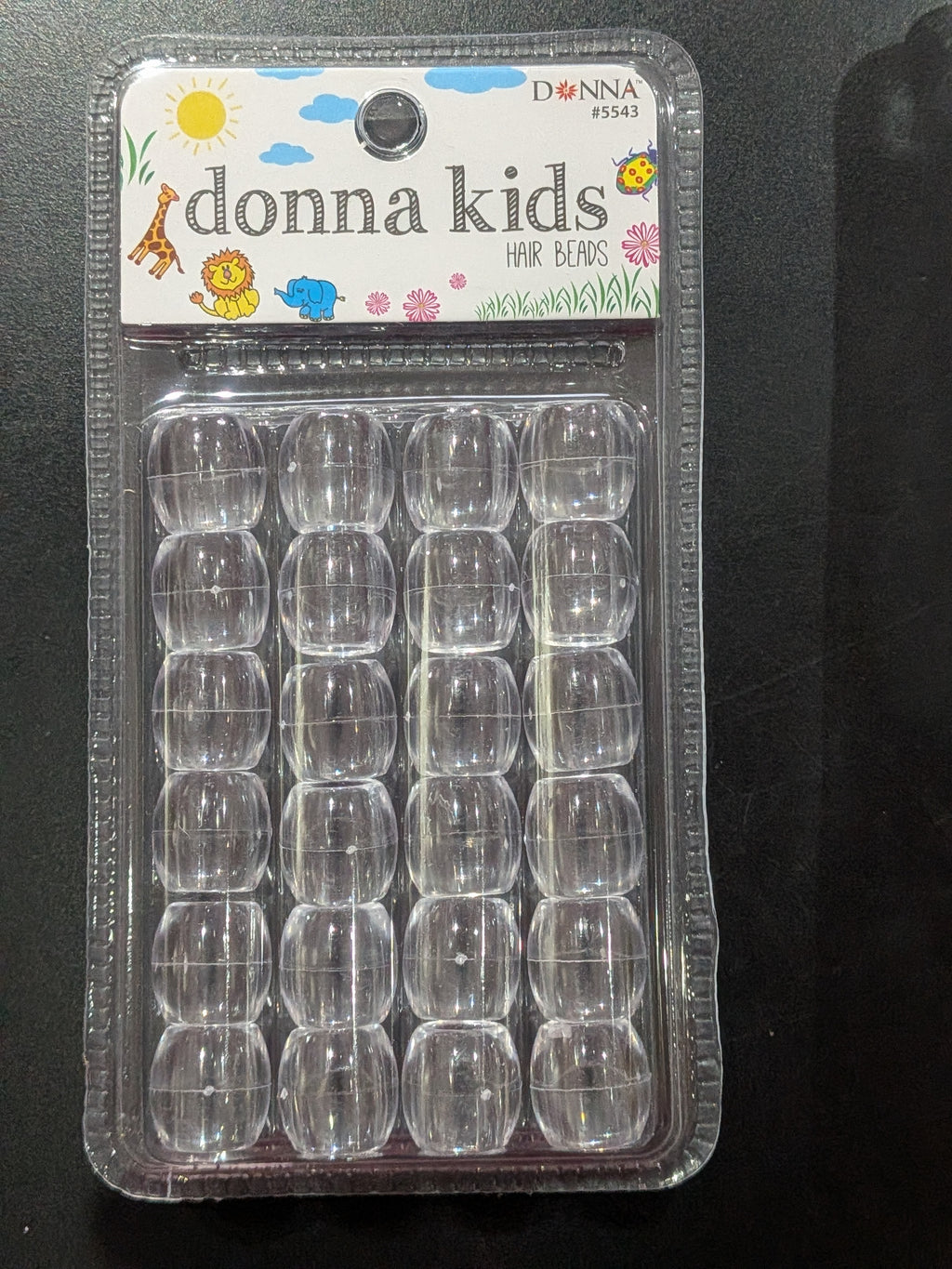 Donna Kids Clear Hair Beads