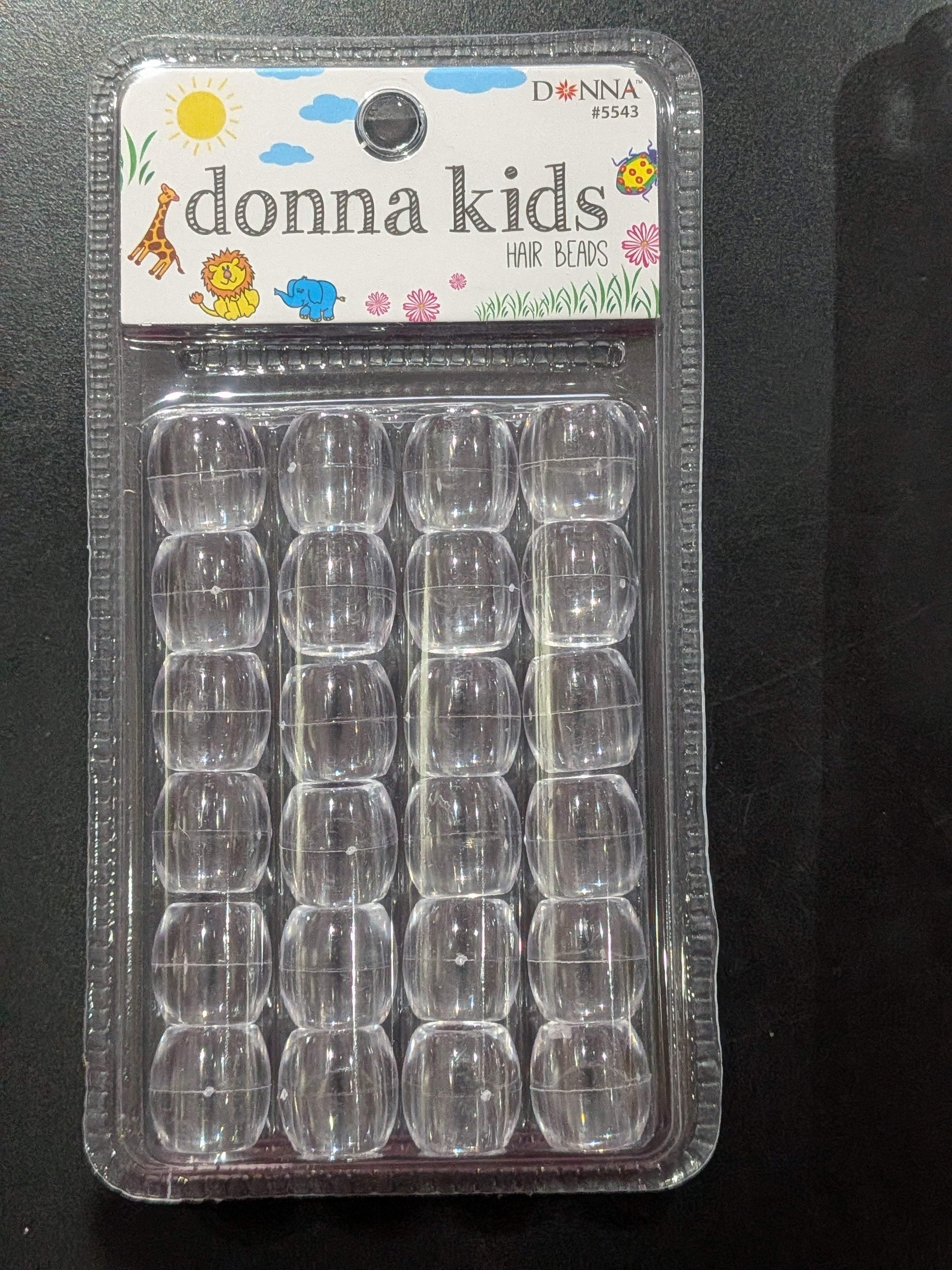 Donna Kids Clear Hair Beads
