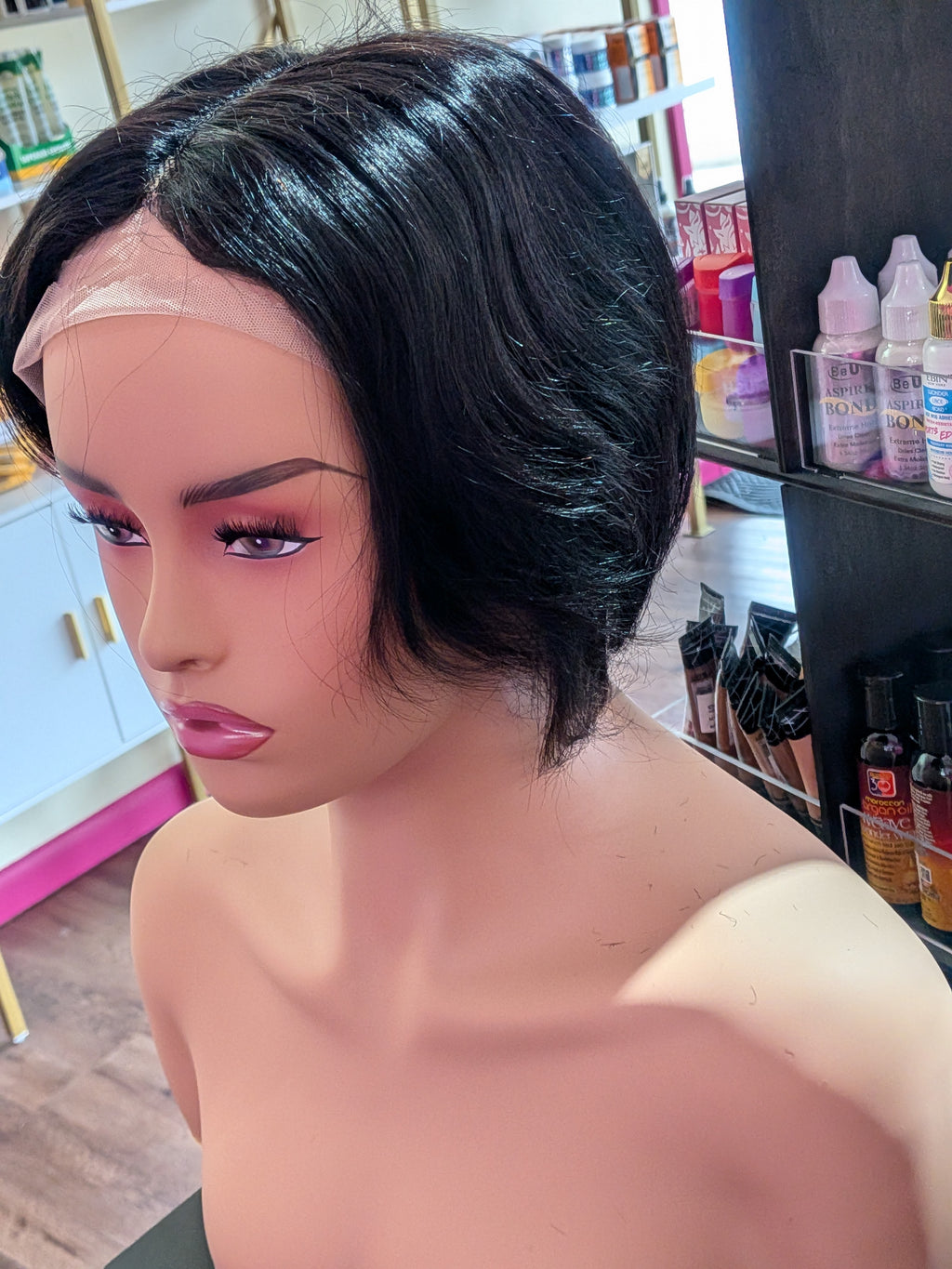 Short Black Lace Front Wig
