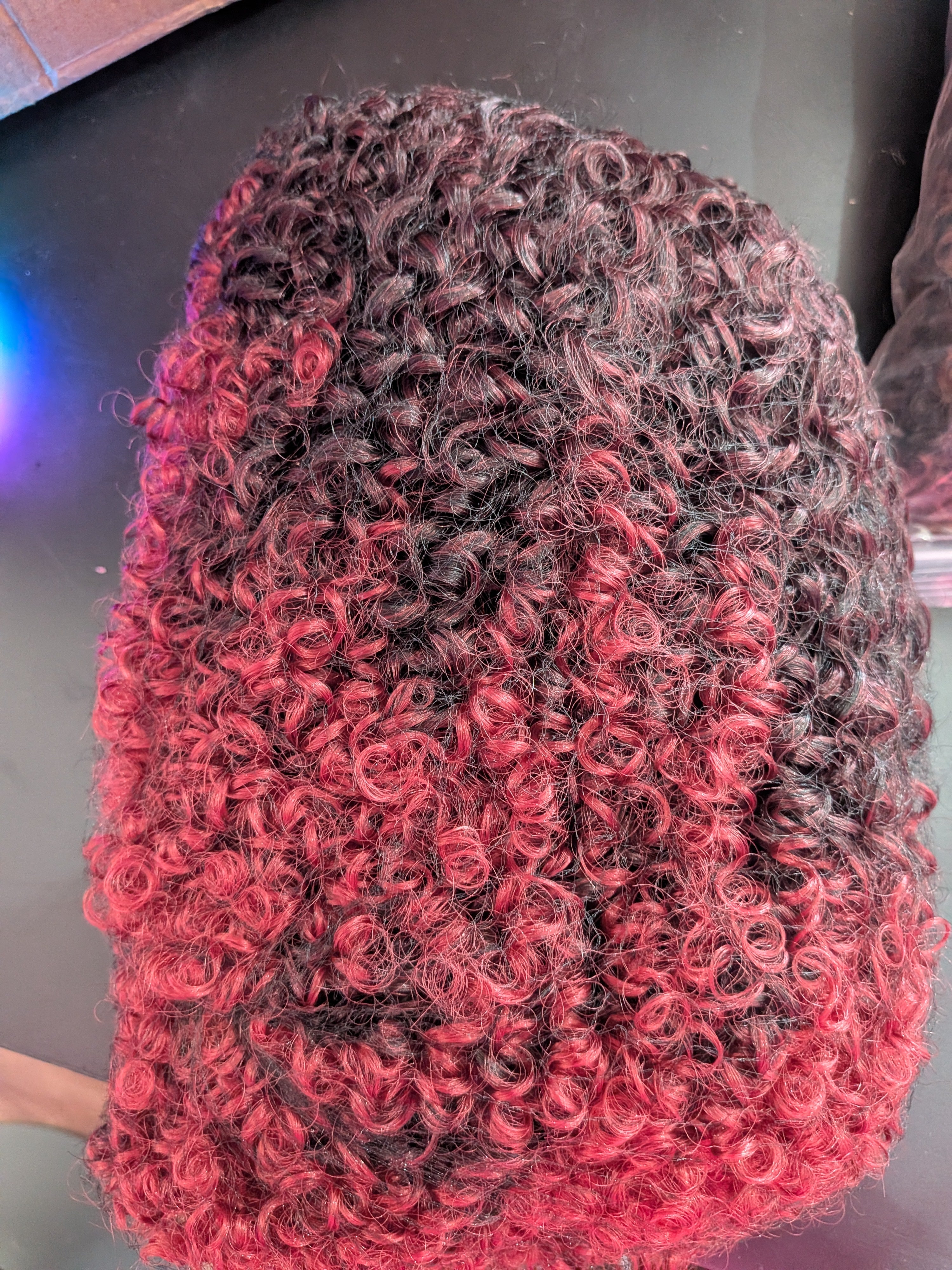 Curly Ombre Red Wig