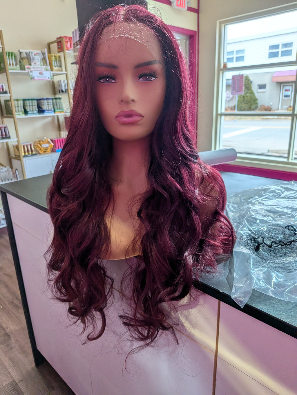 Wavy Burgundy Lace Front Wig