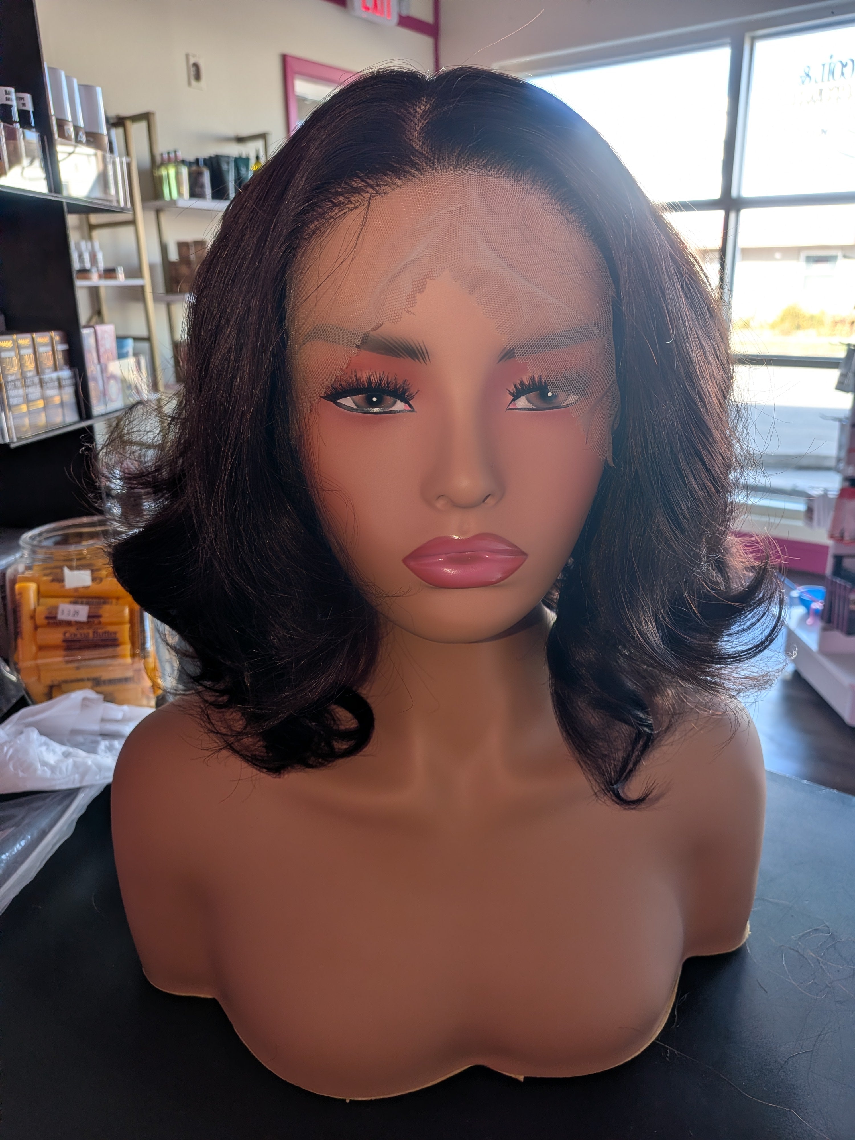 Lace Front Curly Bob Wig/brown