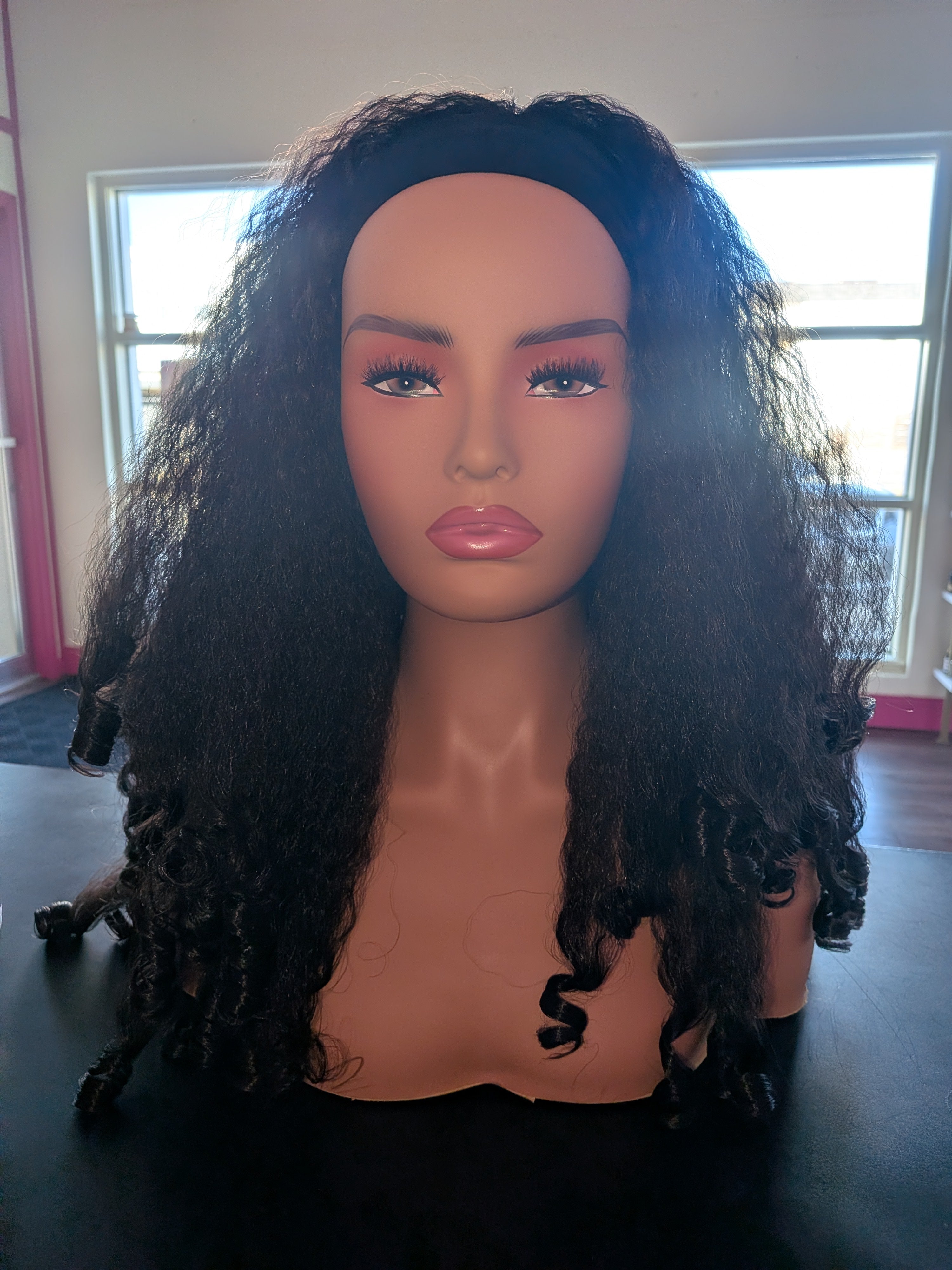 Curly Headband Wig Mannequin