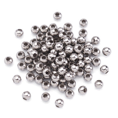 BEAUTY COLLECTION Small Round Hair Beads 200PCs Black/Crystal/White