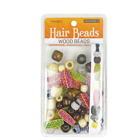 Hair Beads Wood Beads MIX-12 Magic Collection