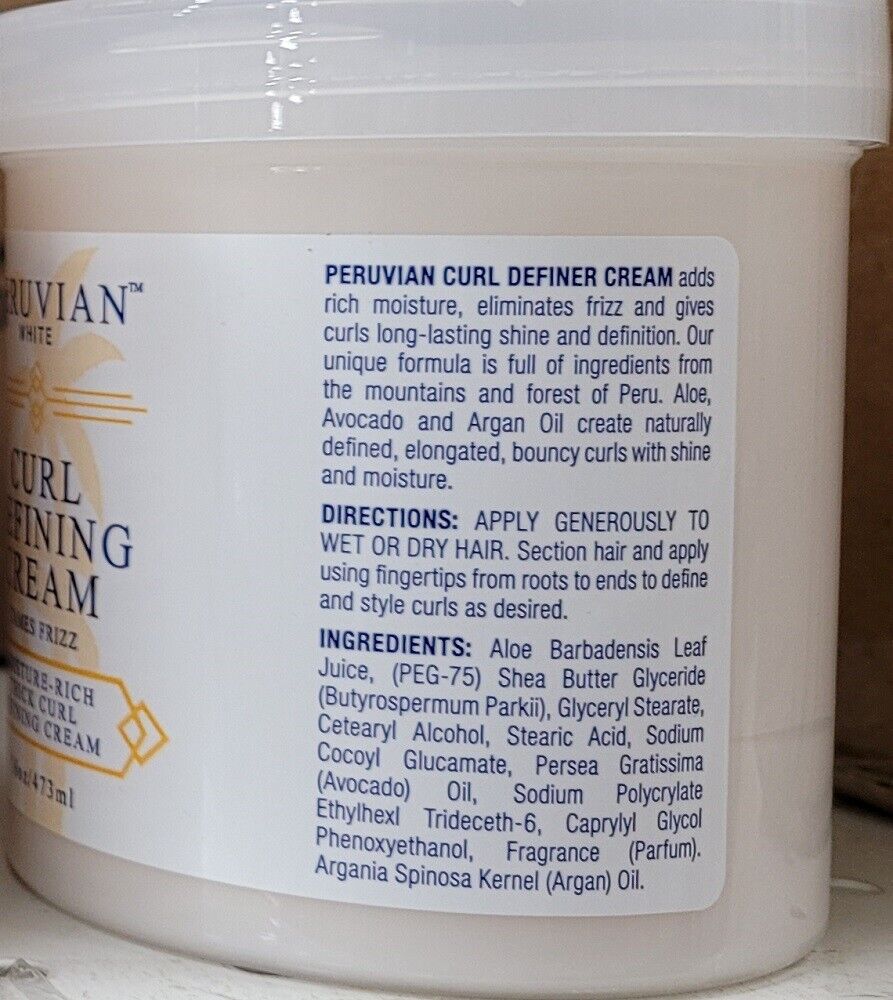 PERUVIAN White Curl Defining Cream, Pack of 2, 16 OZ
