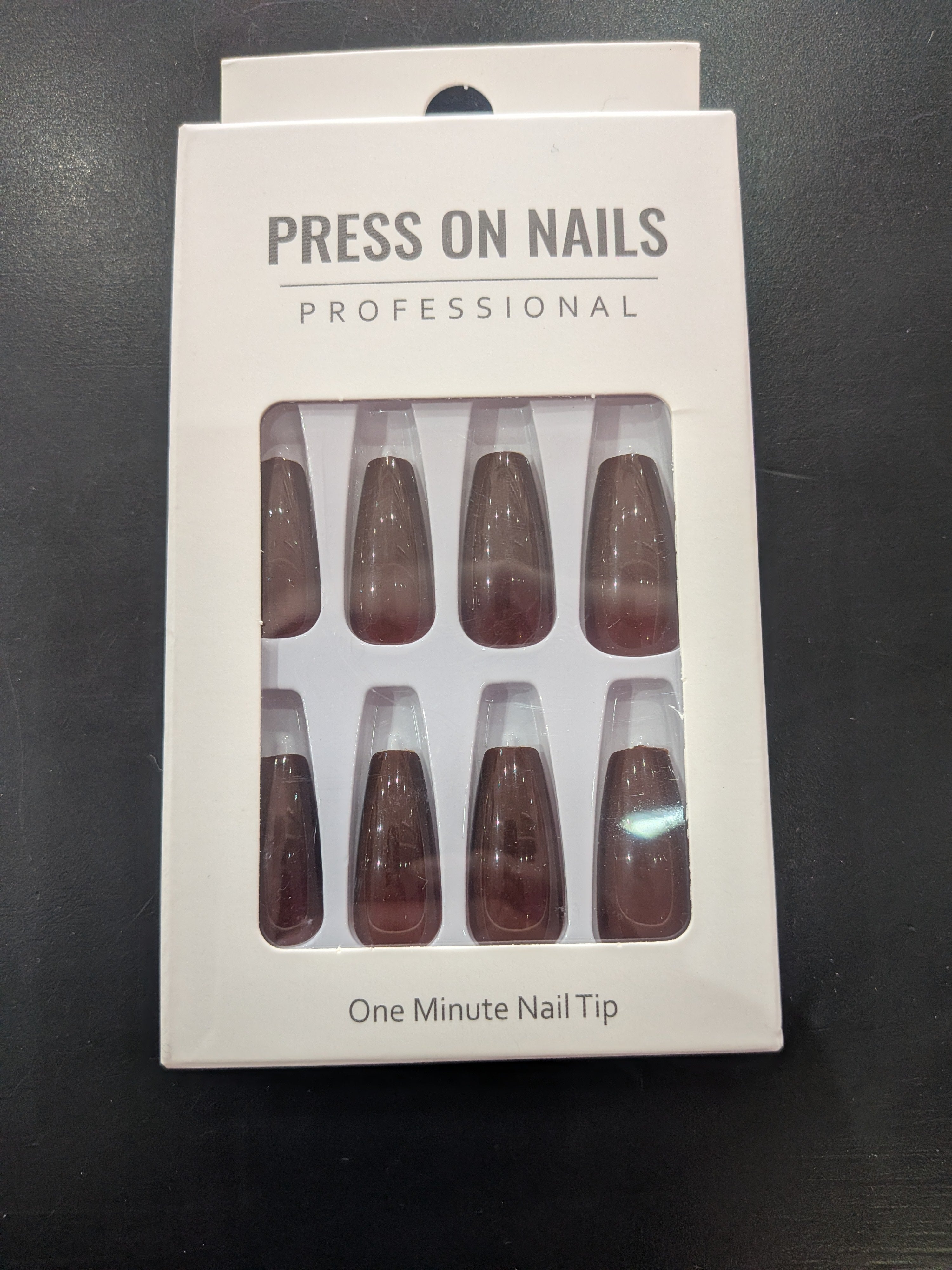 Professional Press-On Nails Set deep brown