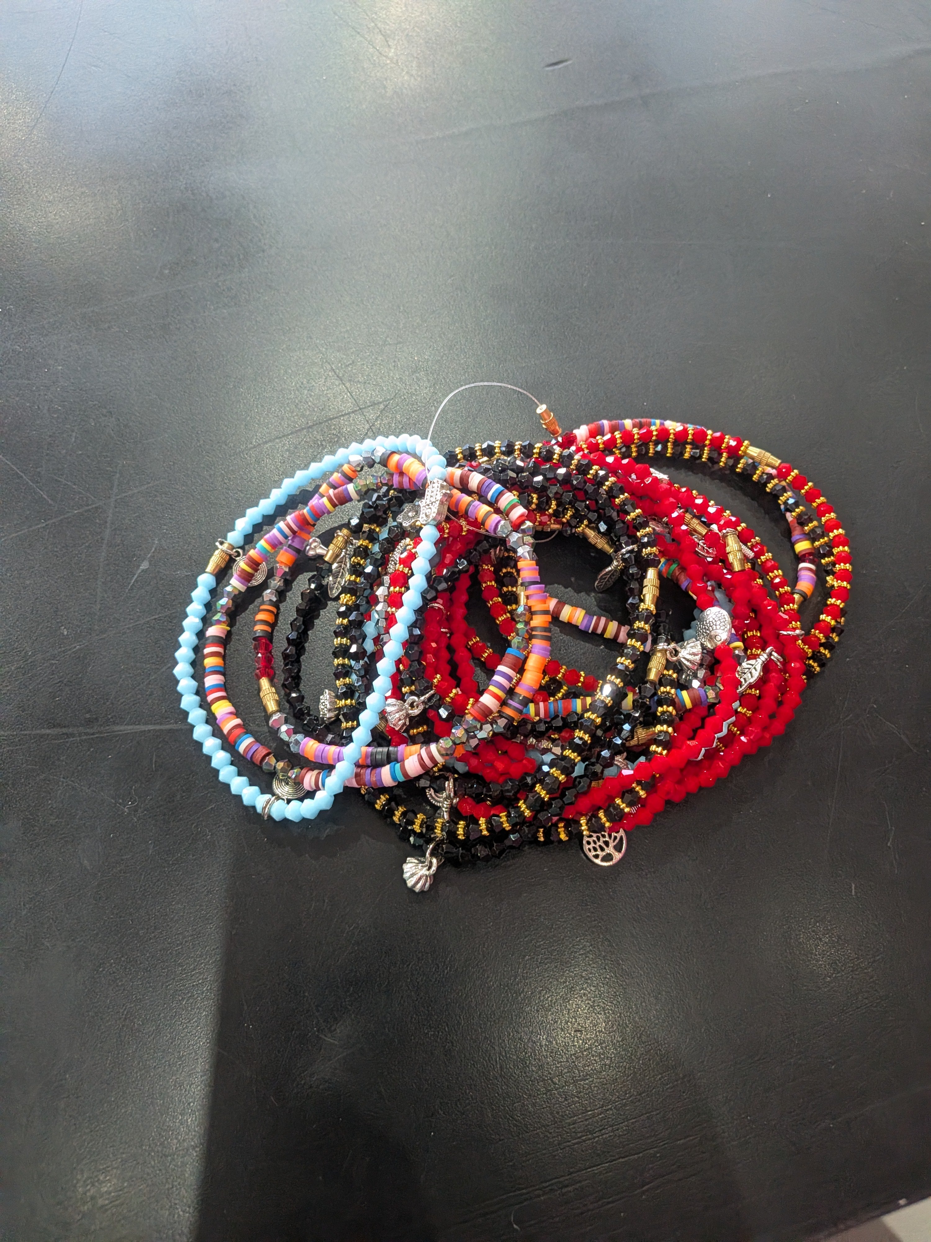 Colorful Beaded Charm ankle Bracelets