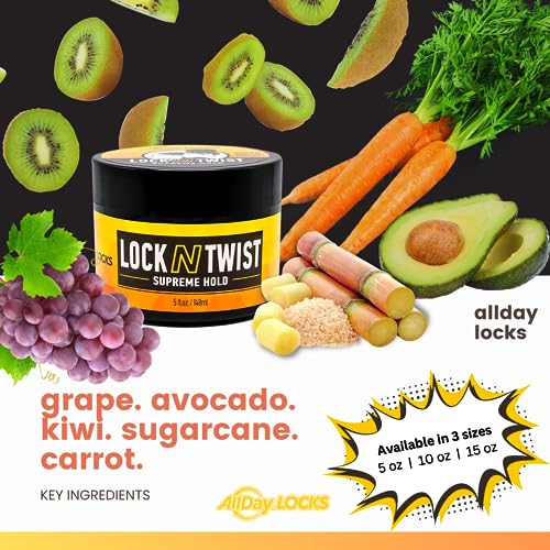 Allday Locks Lock N Twist Supreme Hold Hair Styling Product 5 oz