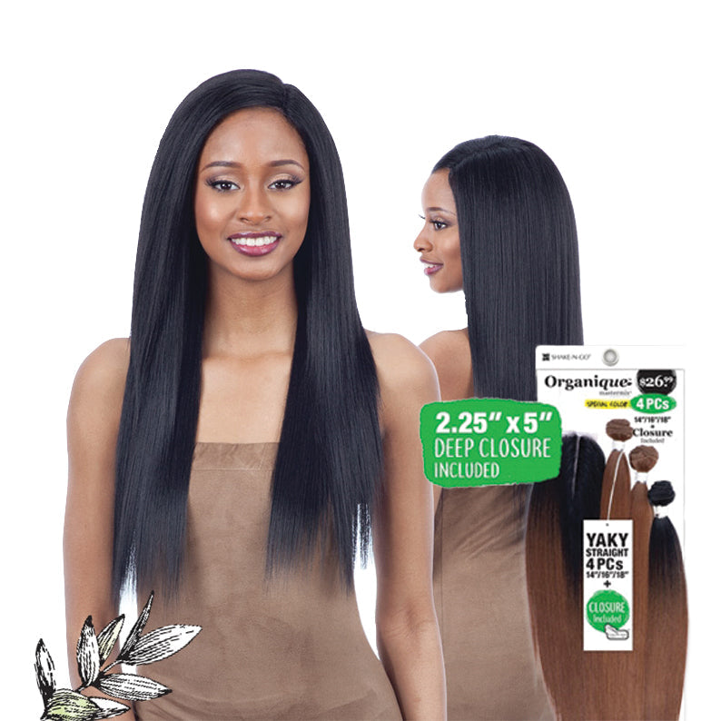 Organique Mastermix YAKY Straight 4PCS 14"/16"/18" Synthetic Weave #1b