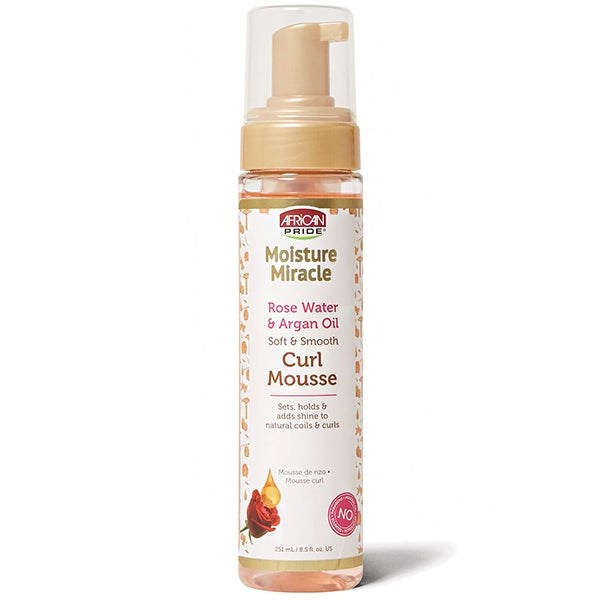 African Pride Curl Mousse Rose Water Argan Oil 8.5 Oz