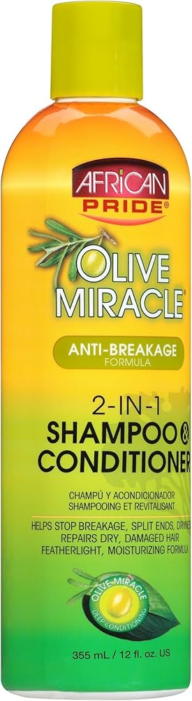 African Pride Olive Miracle 2 in 1 Shampoo  12 oz