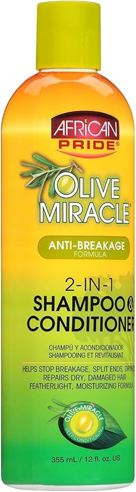 African Pride Olive Miracle 2 in 1 Shampoo  12 oz