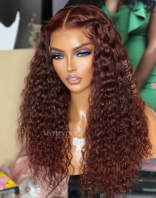 Auburn Lace Front Wig reddish brown short look
