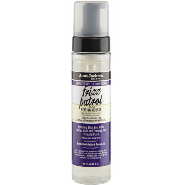 Aunt Jackie's Frizz Patrol Mousse 8.5 Oz Grapeseed