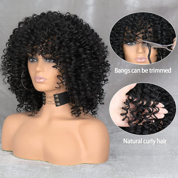 Black Curly Synthetic Hair Wig