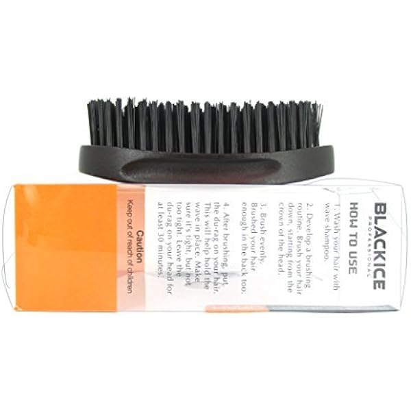 Black Ice Magic Wave Curved Palm Barber Brush 5.25''