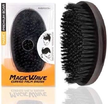 Black Ice Magic Wave Curved Palm Barber Brush 5.25''