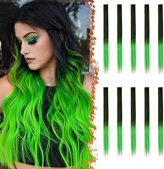 Black and Green Hair Extensions