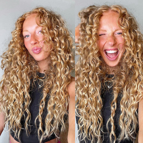 Blonde Wavy Hair Extensions T27/613