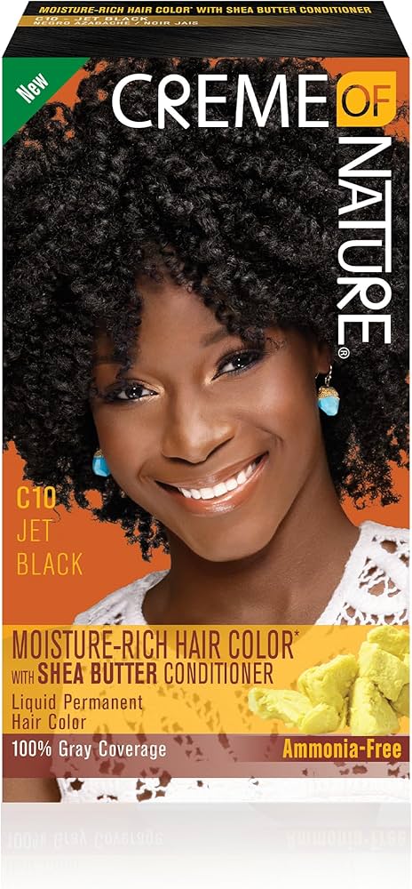 Creme Of Nature Color C10 Jet Black Hair Dye Kit
