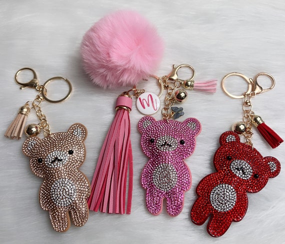 Crystal Bear Keychain Charm