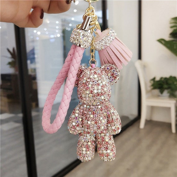 Crystal Bear Keychain with Tassel