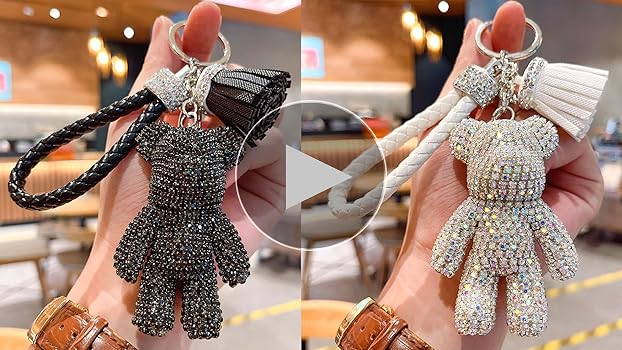 Crystal Bear Keychain with Tassel