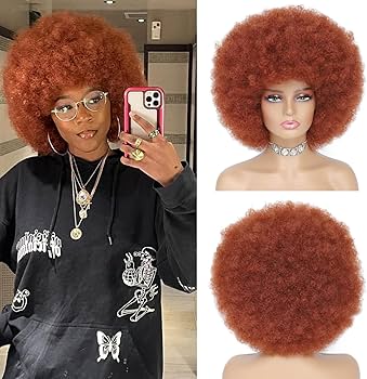 Curly Auburn Afro Wig